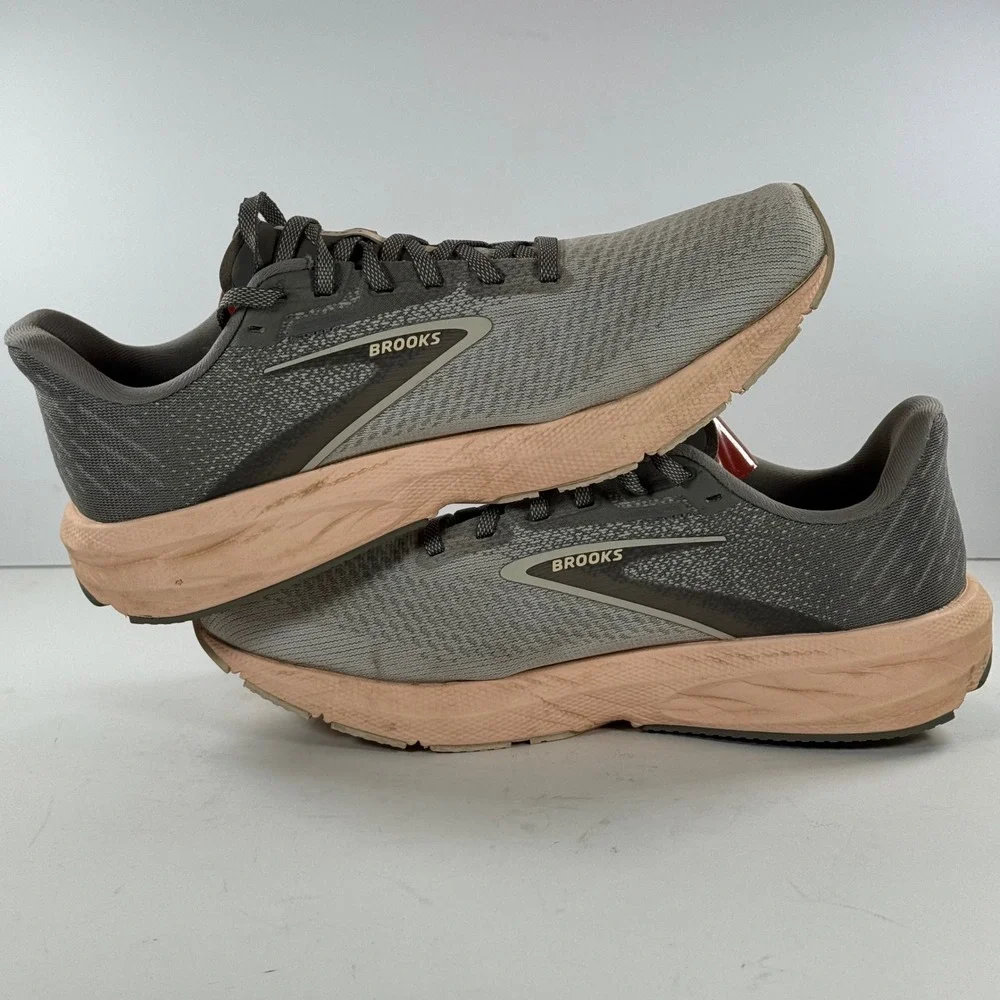 Brooks Launch 10 Women's Running Shoes‎ Grey Peach Size 9.5 Athletic Sneakers